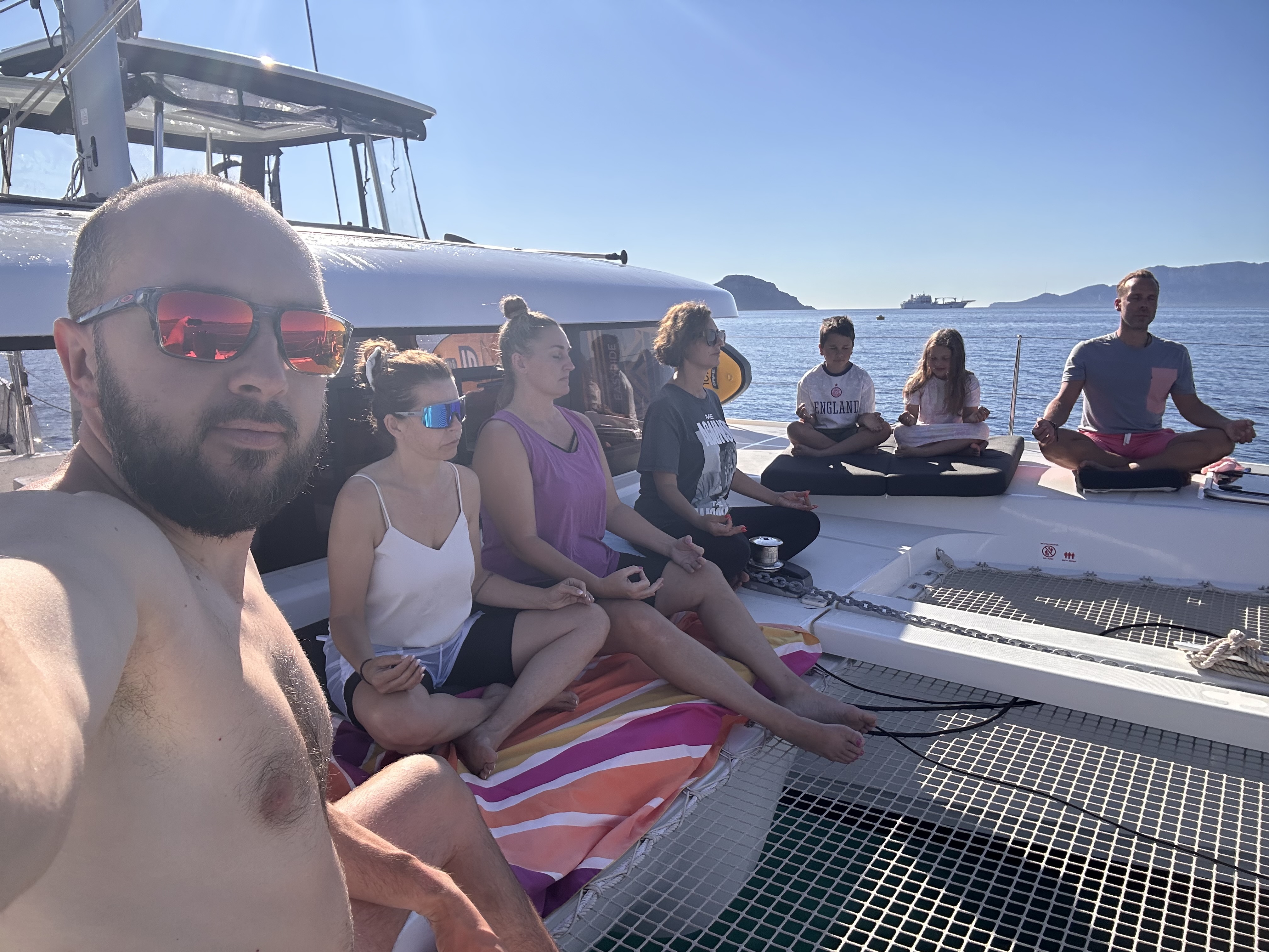 Morning meditation on the catamaran nets